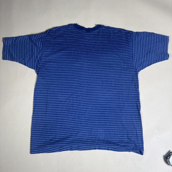 Vintage 90s Fruit of the Loom Striped Tee XXL Grunge USA Single Stitch - Picture 10 of 11